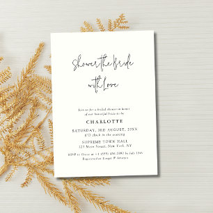 Invitation CHARLOTTE Modern Ivory Script Fête des mariées