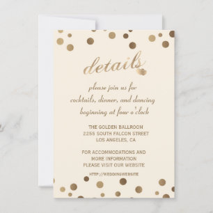 Invitation Charm Gold Confetti Champagne Détails sur le Maria