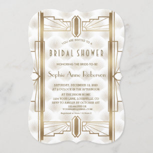 Invitation Charm Gold Great Gatsby Art Déco Fête des mariées