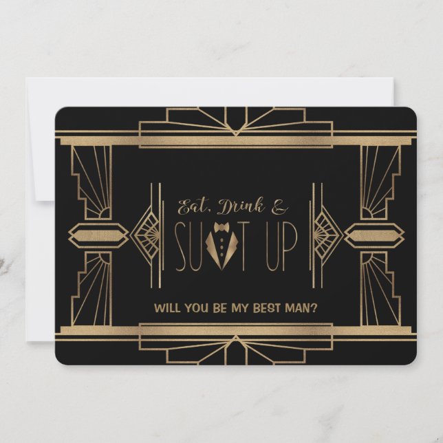 Invitation Charm Great Gatsby VOUS SEREZ MON MEILLEUR HOMME (Devant)