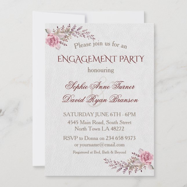 Invitation Charm Marsala Maroon Flual (Devant)