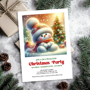 Invitation Charmant bonhomme de neige drôle invite des tons d