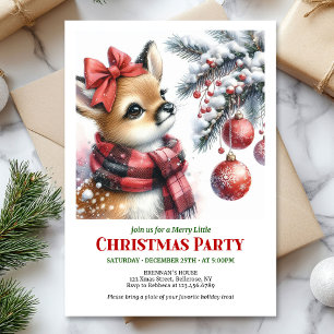 Invitation charmante de Noël avec un bébé cerf dan