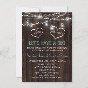 Invitation Charmante Vintage String Lights Vielle grange I DO