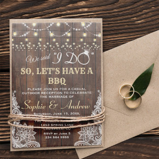 Invitation Charme Anciennes Lumières de Corde en Dentelle de 