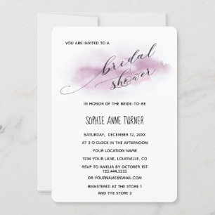 Invitation Charme calligraphie Aquarelle rose Fête des mariée