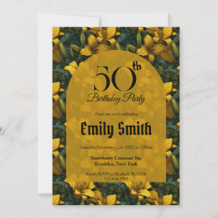 Invitation Charme de Lys Élégant pour 60e Anniversaire