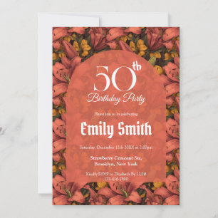 Invitation Charme de lys personnalisé pour anniversaire en pl