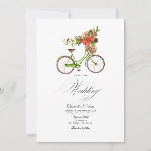 Invitation Charme de mariage hivernal de bicyclette de poinse