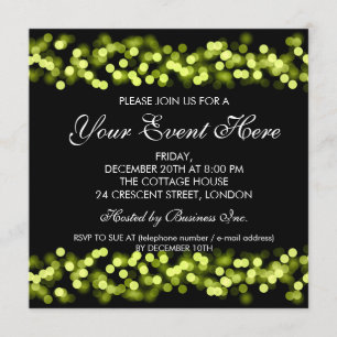 Invitation Charme élégant de Hollywood de vert d'invitation
