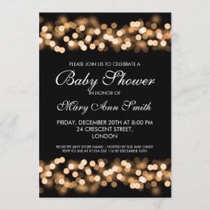 Invitation Charme élégant de Hollywood d'or de baby shower