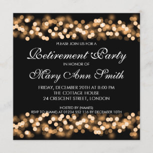 Invitation Charme élégant de Hollywood d'or de partie de