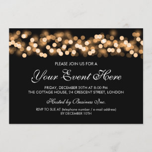 Invitation Charme élégant de Hollywood d'or d'invitation de