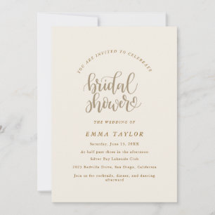 Invitation Charme Élégant Fleurs Sauvages de Mariée ivoire et
