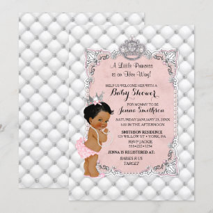 Invitation Charme ethnique de princesse bébé de diamants de
