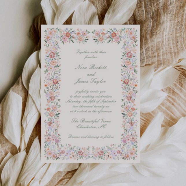 Invitation Charme Floral Cottage Garden Mariage (Créateur téléchargé)