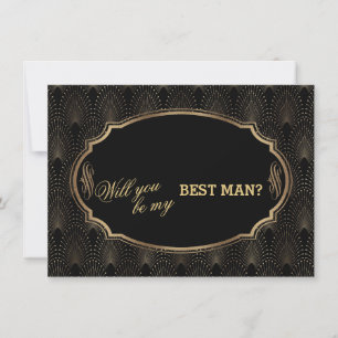Invitation Charme Great Gatsby Art Déco Mariage BEST MAN