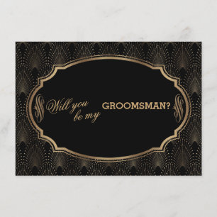 Invitation Charme Great Gatsby Art Déco Mariage GROOMSMAN