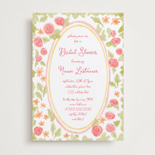 Invitation Charme peint à la main Orange rouge Fête des marié