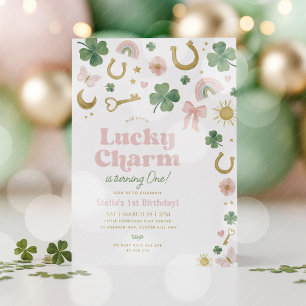 Invitation Charme Porte-Bonheur 1er Anniversaire St Patrick's
