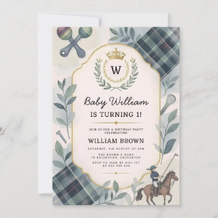 Invitation Charme Preppy classique 1er anniversaire