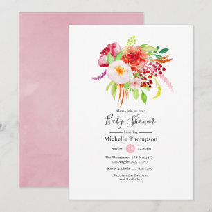 Invitation Charme rustique chic vintage pour une baby shower