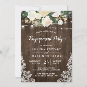 Invitation Charme Rustique Floral String Lights