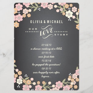 Invitation Charming Garden Floral Wreath Mariage Story Card