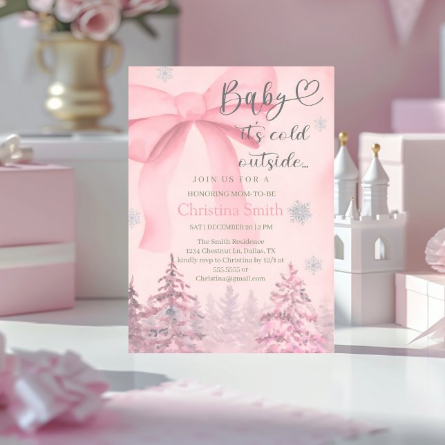 Invitation Charming Snowflake Baby Shower for Your Baby Girl (Créateur téléchargé)