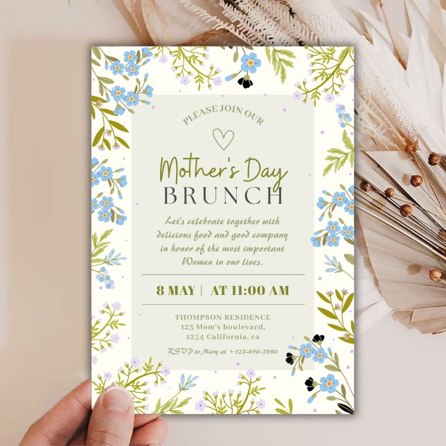 Invitation Charming Spring  Floral Mother’s Day Brunch (Créateur téléchargé)