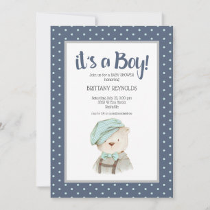 Invitation Charming Vintage C'est un Baby shower d'ours en pe