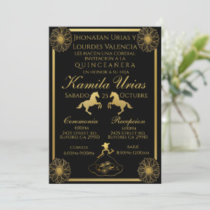 Invitation Charra Noir et Or