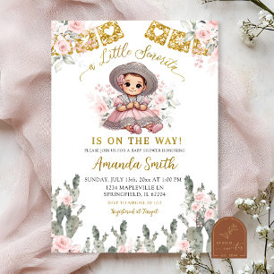 Invitation Charra Rose Roses Baby shower mexicain