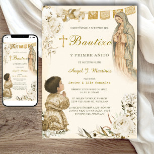 Invitation Charro Baptême Enfant Vierge Guadalupe Premier Ann