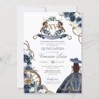 Charro Horse Crest Royal Navy Blue Quinceañera
