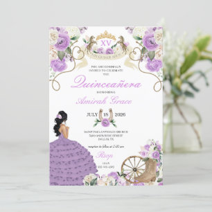 Invitation Charro Occidental Violet Rose Cowgirl Quinceañera
