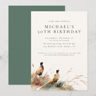 Invitation Chasse au faisan moderne pour anniversaire d'adult