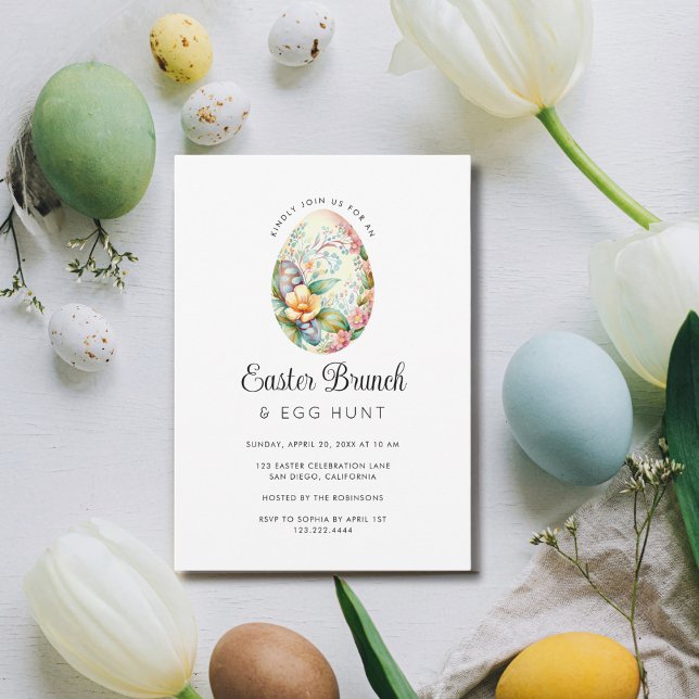 Invitation Chasse aux oeufs de fleurs de printemps Fête de br (Créateur téléchargé)