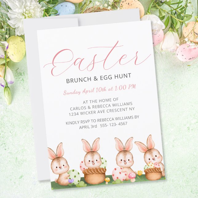 Invitation Chasse aux oeufs de lapin de Pâques (Créateur téléchargé)