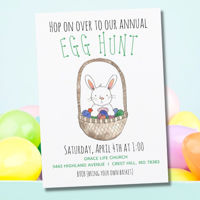 Invitation Chasse aux oeufs de lapin de Pâques (Créateur téléchargé)