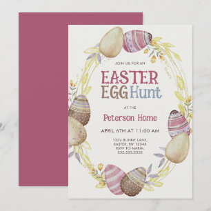 Invitation Chasse aux oeufs de Pâques