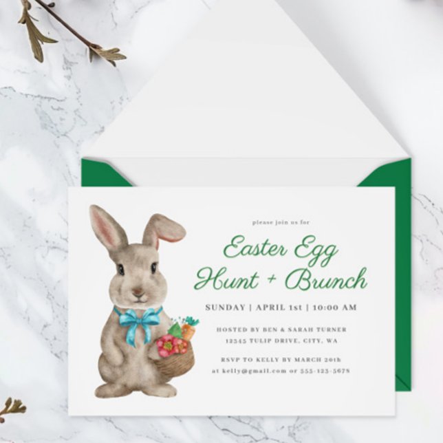 Invitation Chasse aux oeufs de Pâques et Brunch (Créateur téléchargé)