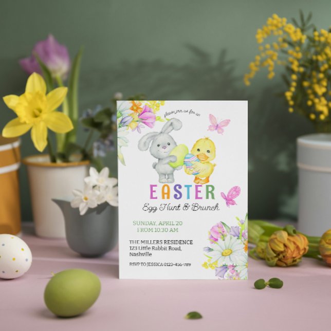 Invitation Chasse aux oeufs de Pâques et Brunch Broustillant  (Créateur téléchargé)