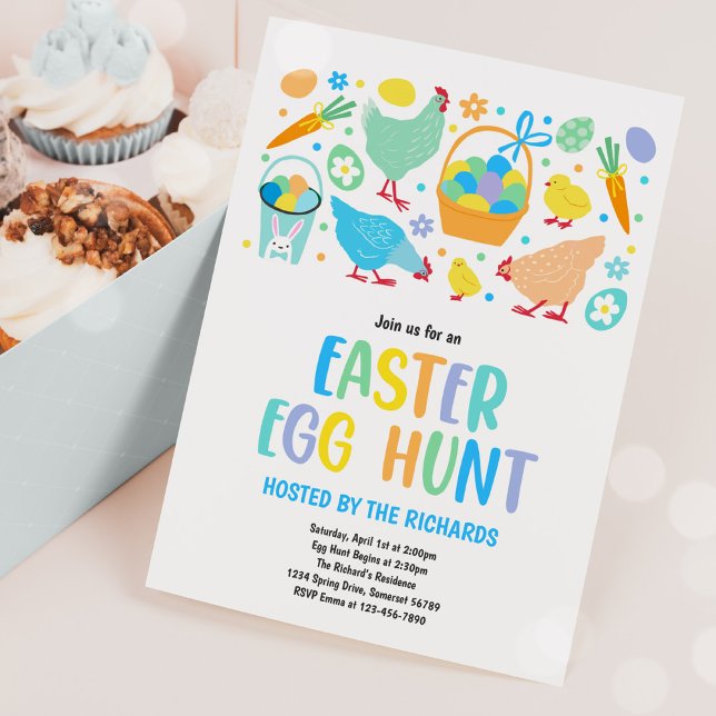 Invitation Chasse aux oeufs de Pâques Evénement aux oeufs de  (Créateur téléchargé)