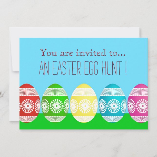 Invitation Chasse aux oeufs de Pâques Fête de Pâques oeufs mi (Devant)