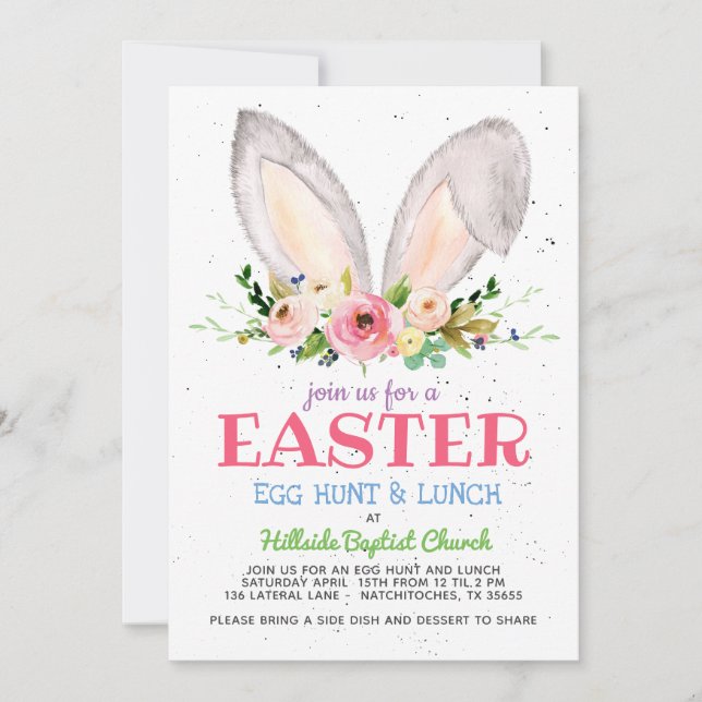 Invitation chasse aux œufs de Pâques, Œuf de Pâque (Devant)