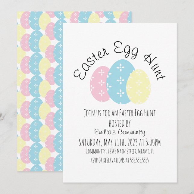 Invitation Chasse aux oeufs de Pâques Pastel Spring Event Fly (Devant / Derrière)