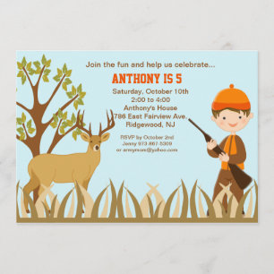 Invitation Chasse de garçon dans l'invitation d'anniversaire