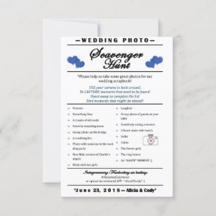 Invitation Chasse mariage de photographie