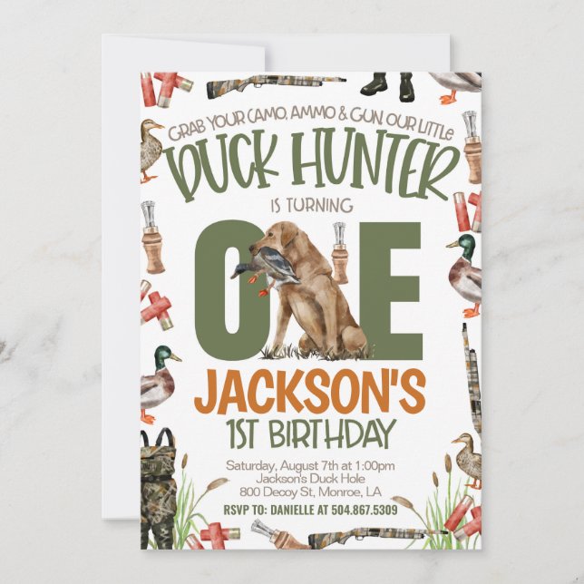 Invitation Chasse premier anniversaire (Devant)